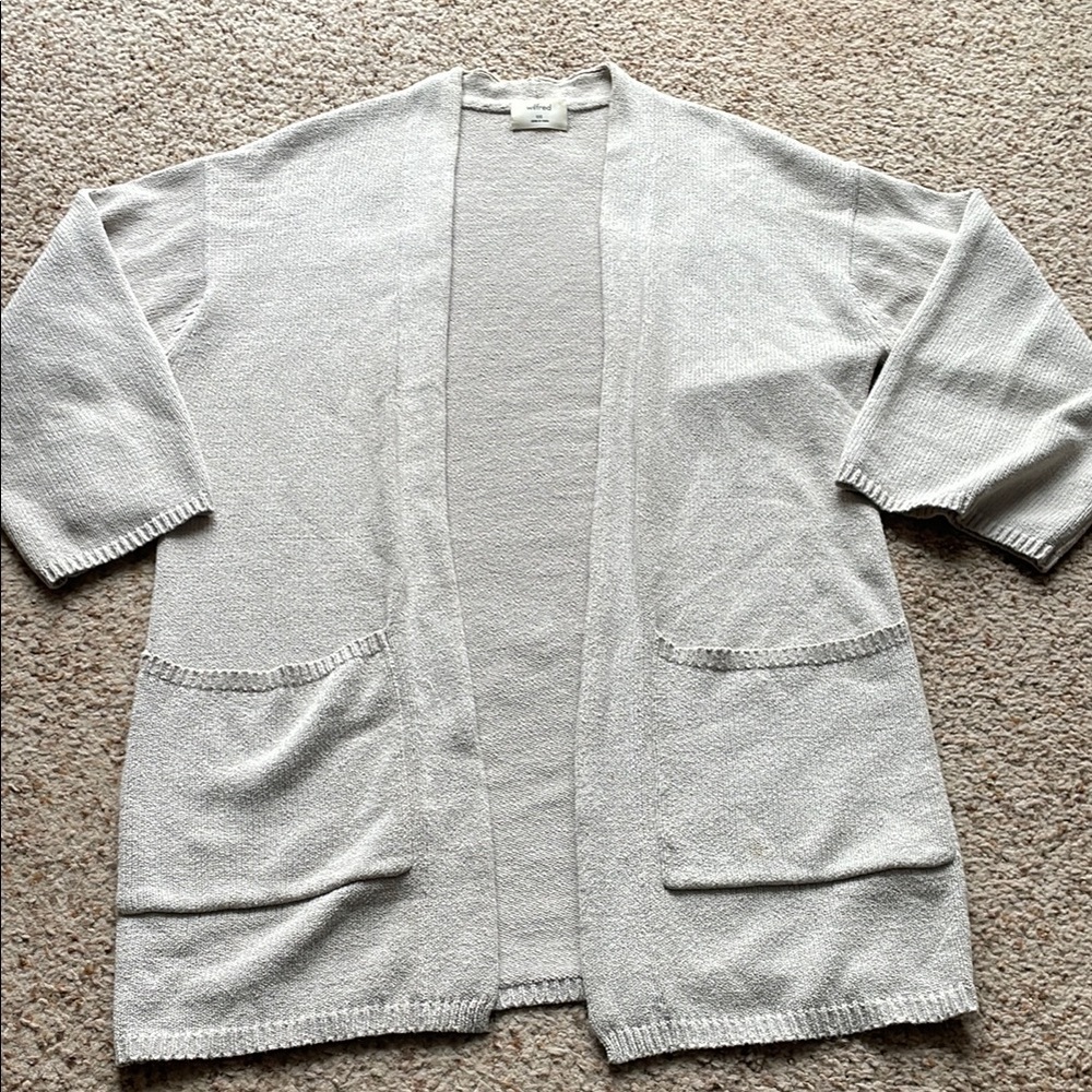 Aritzia Wilfred Women's Gray Open-Front cardigan size XXS but easily fits larger
